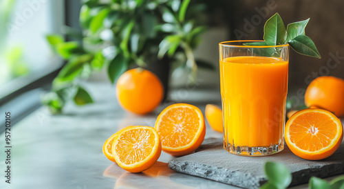 Freshly squeezed orange juice, rich in vitamin C, showcasing immune support health benefits.