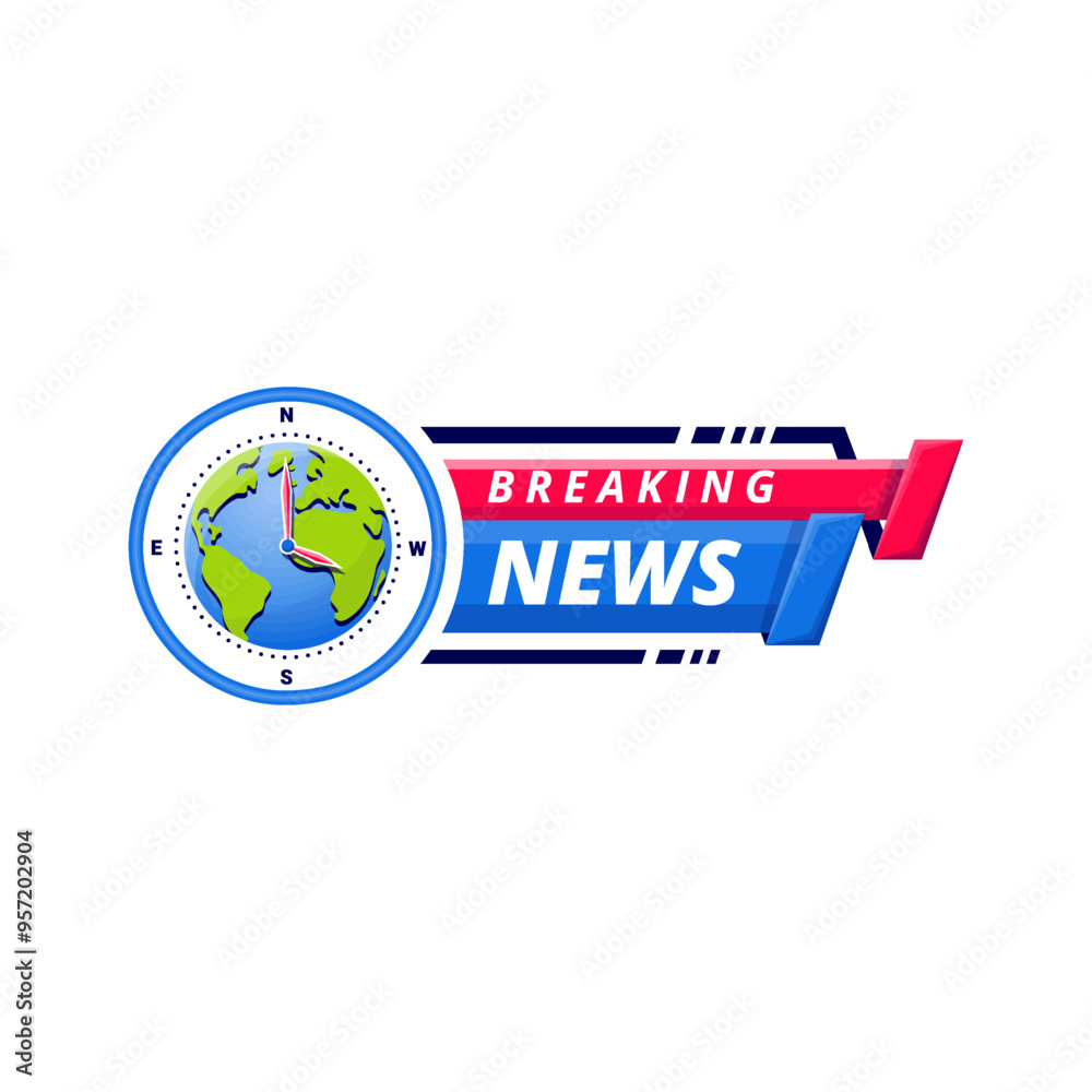 Blue and Red Abstract Breaking News Logo Blue and Red Abstract Breaking News Logo
