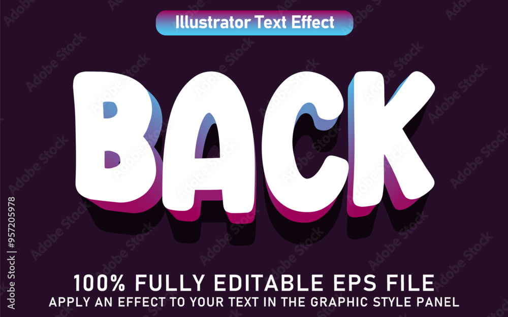 Obraz premium EDITABLE BACK TEXT EFFECT 