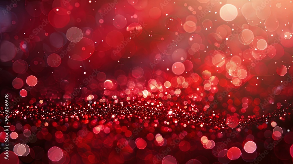 Abstract Red Bokeh Background with Glittering Lights Abstract Red Bokeh Background with Glittering Lights
