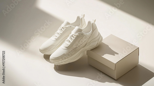 Trendy sneakers shoes isolated on a color background. Pair of fashion male sneakers. Summer street style shoes.