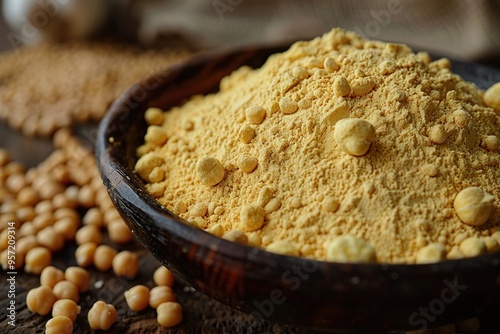 Gram flour commonly called besan produced from ground chickpeas