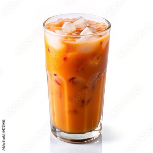 Wallpaper Mural Refreshing Iced Thai Tea in a Glass, Iced Tea, Thai Drink, Beverage Torontodigital.ca