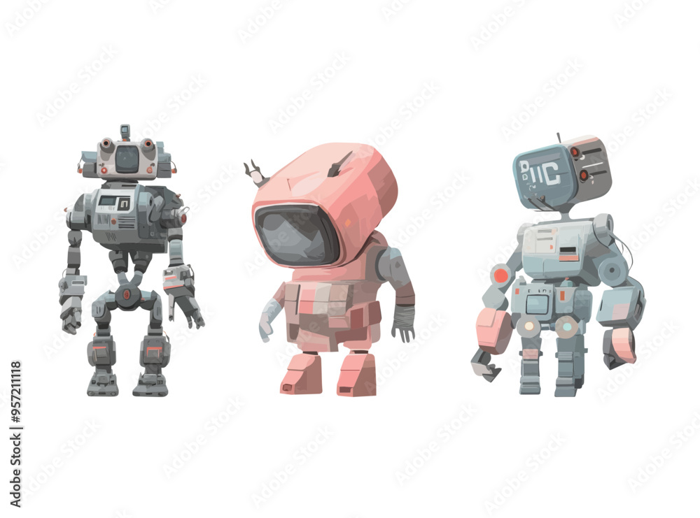 two robots in action two robots in action