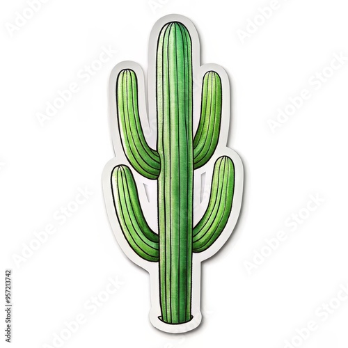 Watercolor Cactus Sticker Illustration, Cactus, Sticker, Illustration