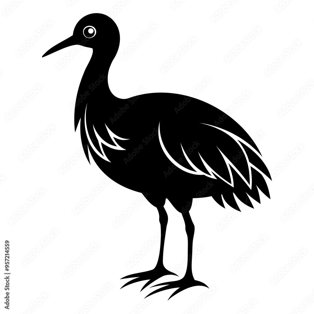 Fototapeta premium Nene bird black silhouette vector illustration isolated on a white background