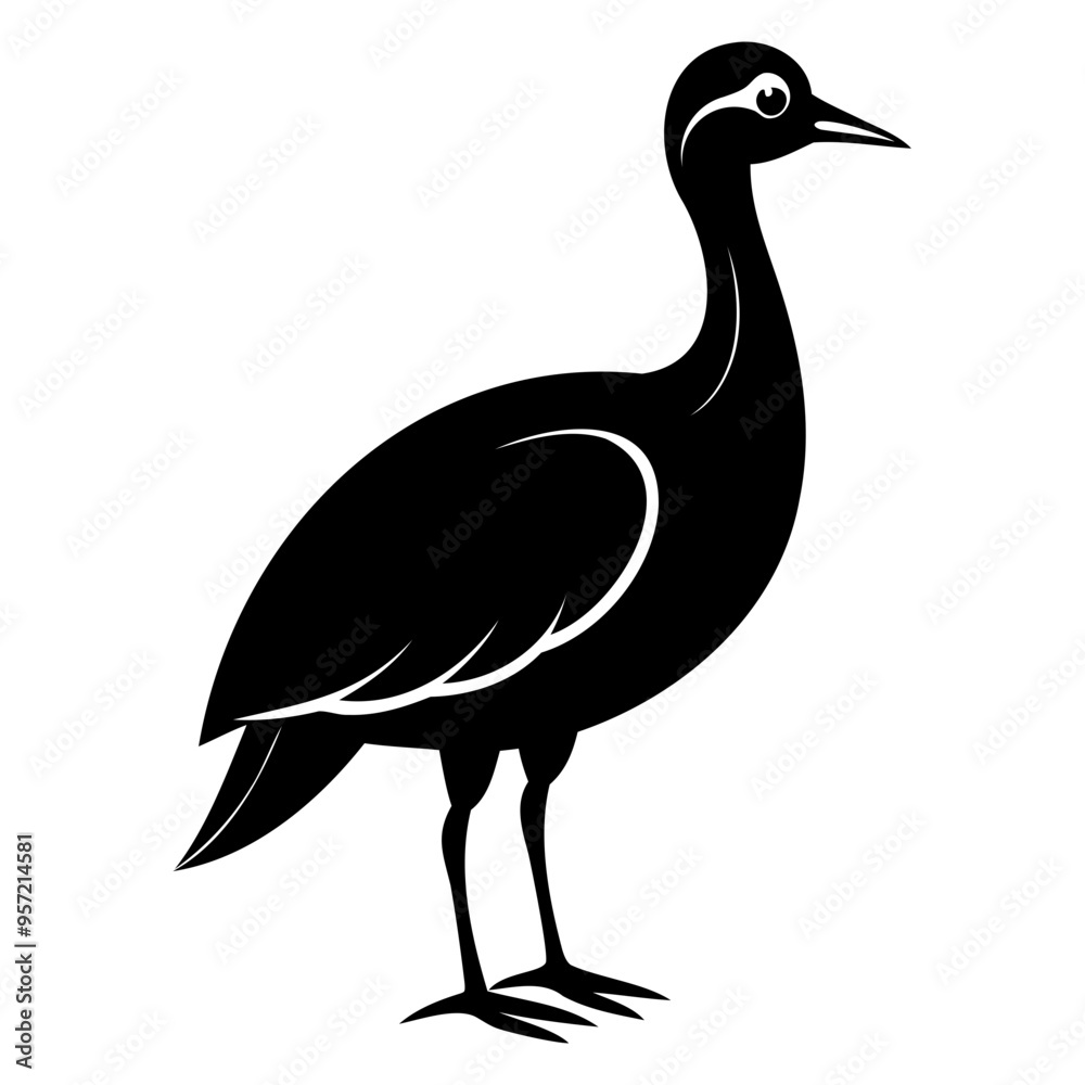 Nene bird black silhouette vector illustration isolated on a white background Nene bird black silhouette vector illustration isolated on a white background