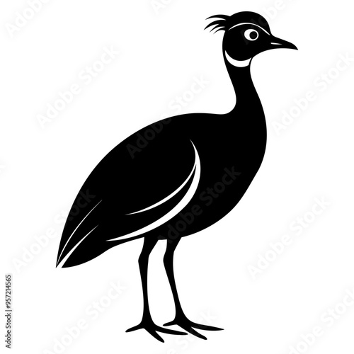 Nene bird black silhouette vector illustration isolated on a white background