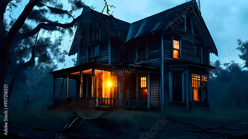 Ghostly Encounter: A Creepy Old House.