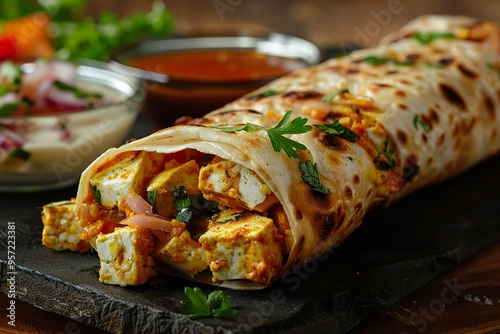 Kolkatastyle paneer kathi roll a classic cottage cheese wrap