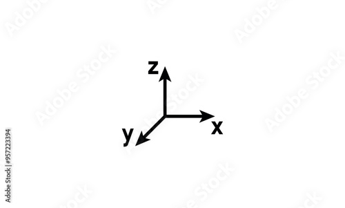 Coordinate system icon vector in mathematics.