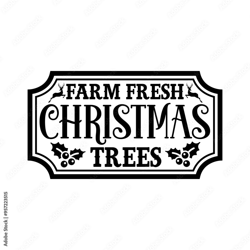 Fototapeta premium Vintage Christmas Sign Svg Bundle, Rustic Christmas Svg, Christmas Sign