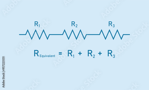 Three resistors connected in series diagram and formula.