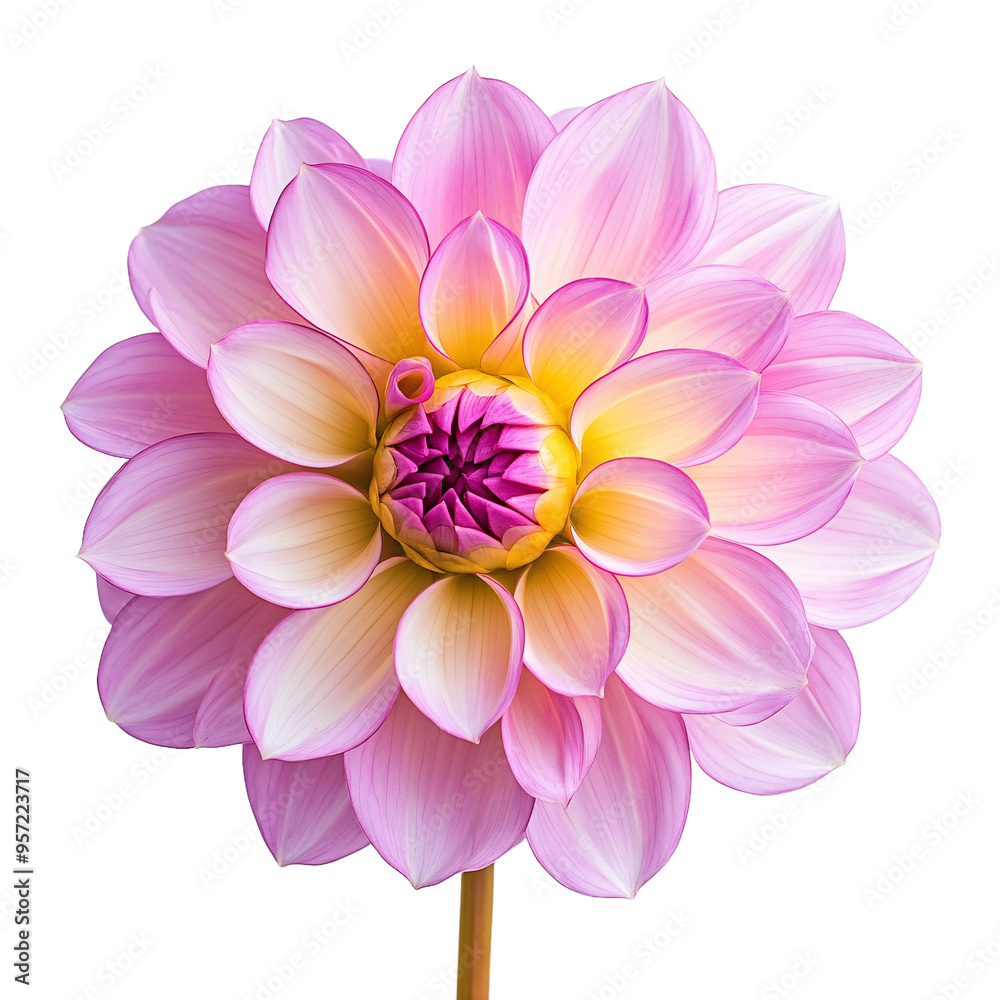 Fototapeta premium Pink dahlia isolated on the white background. Photo with clipping path.