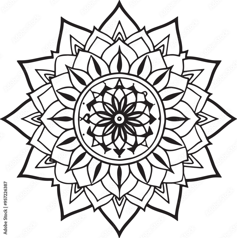 Handmade Mandala Coloring Page