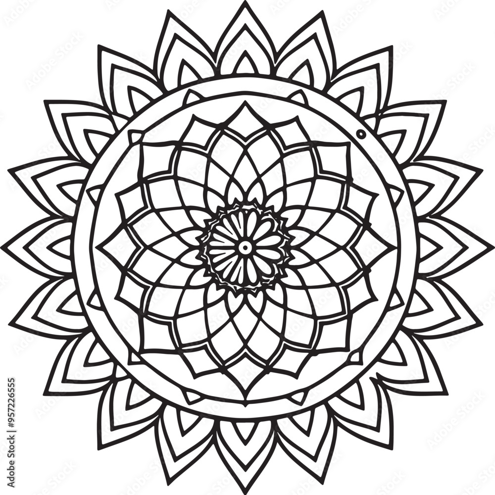 Obraz premium Handmade Mandala Coloring Page