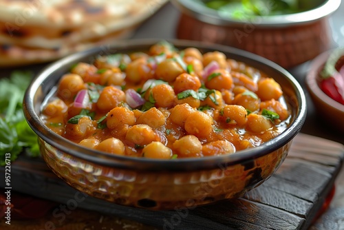 Spiced Chole Masala a traditional Punjabi chickpea curry photo