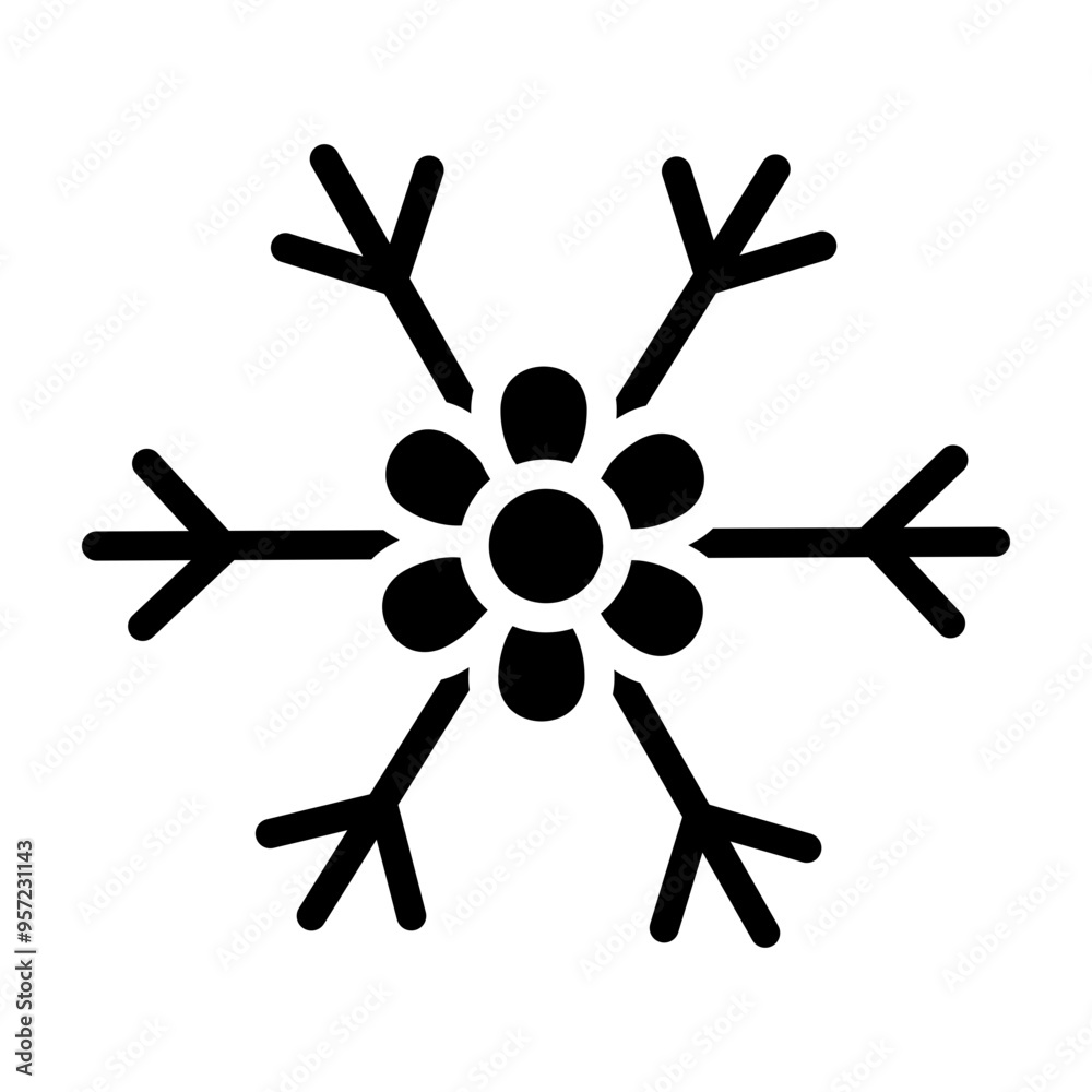 Snowflake Flower Vector Glyph Icon Design Snowflake Flower Vector Glyph Icon Design