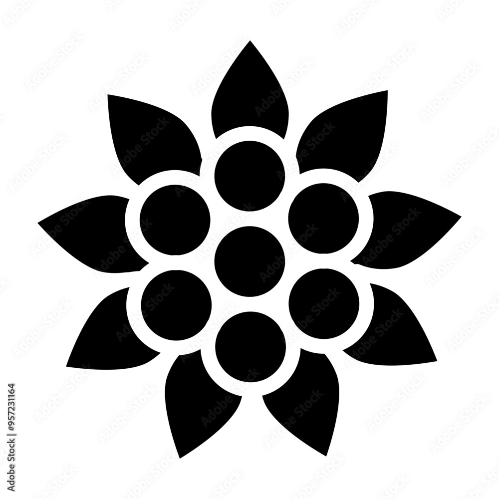 Christmas Rose Vector Glyph Icon Design Christmas Rose Vector Glyph Icon Design