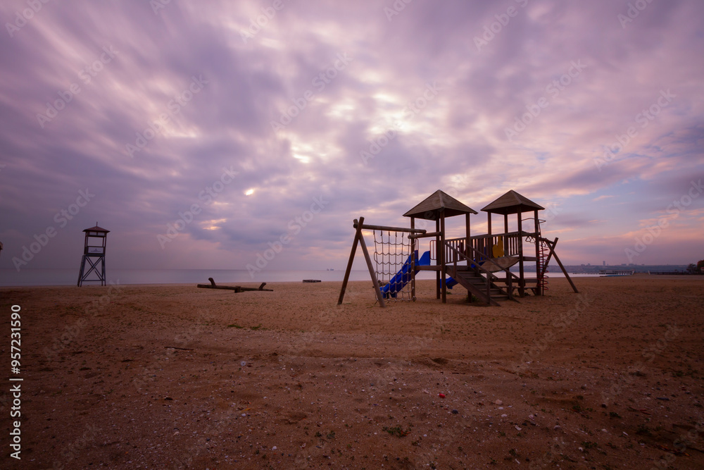 Lifeguard towers taken on different beaches. Lifeguard towers taken on different beaches.