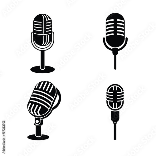 silhoueete  rec mic bundle vector
