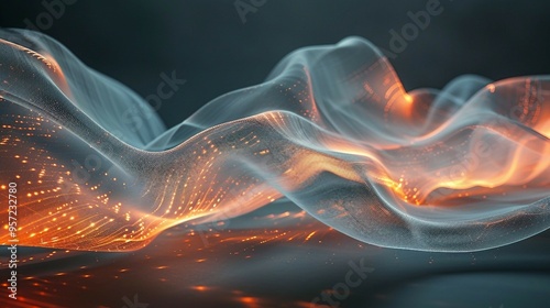 Abstract landscape by painting with light in outdoor. AI generate illustration