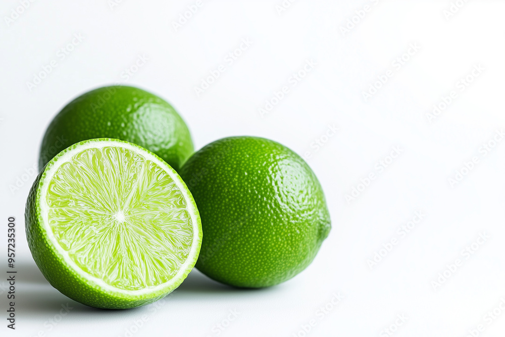 Juicy sliced lime isolated on white background, Close up shot lime. Juicy sliced lime isolated on white background, Close up shot lime.