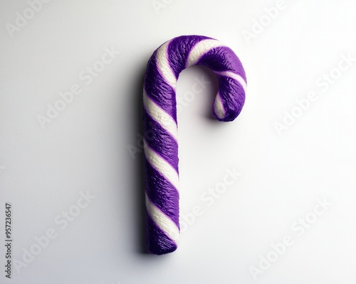 Minimalist purple candy cane silhouette, contemporary vector design on a white background.