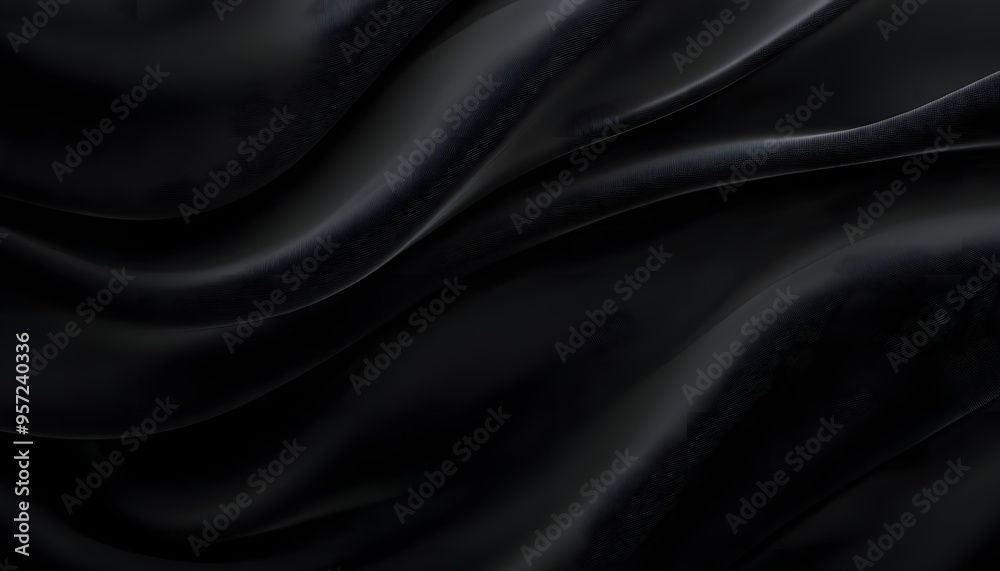 Fototapeta premium black textures wallpaper abstract 4k background silk smooth waves pattern modern clean minimal backdrop design black and white high definition