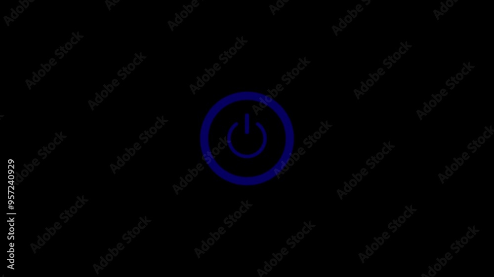 On Switch Flashing - Power Button Close Up, On Off Indicator, power button icon animation on a black background. Glowing neon line power on off button icon 4k video. On Switch Flashing - Power Button Close Up, On Off Indicator, power button icon animation on a black background. Glowing neon line power on off button icon 4k video.