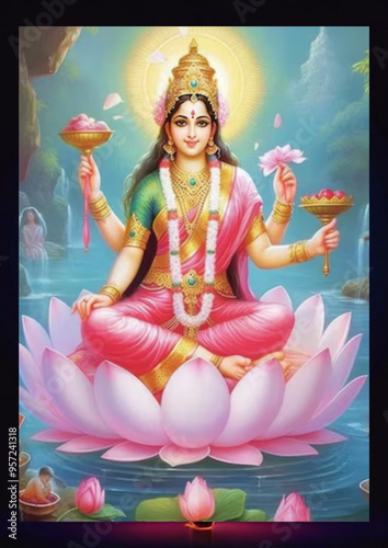 Mythology Hindu God of wealth, Laxmi, Lakshmi, Diwali, Lotus