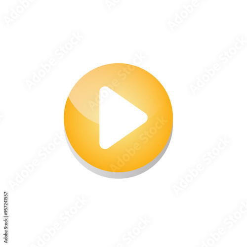 gold play button vector design illsutration suitable to your business game