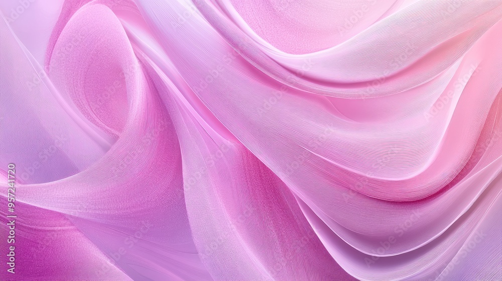 Fototapeta premium Pink and lilac abstract digital background featuring curved lines Illustration