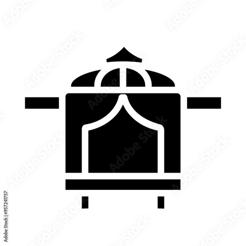 Traditional Palki (palanquin) Vector Glyph Icon Design photo