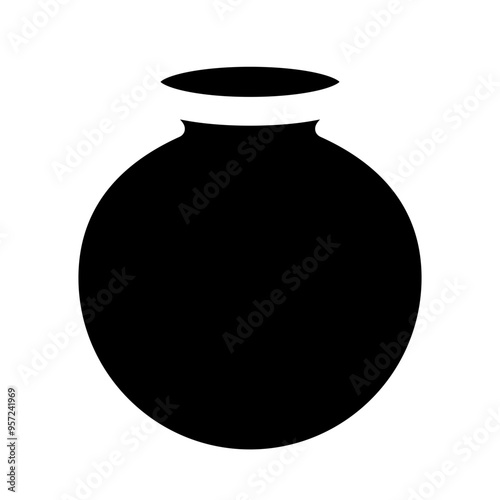 Earthen Pot Vector Glyph Icon Design