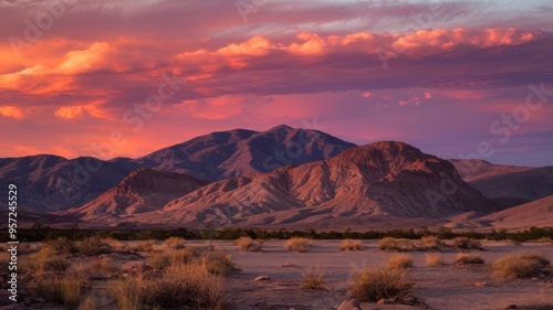 Fototapeta Naklejka Na Ścianę i Meble -  western desert with mountains landscape