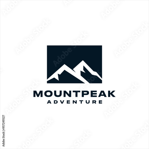 Mount peak mountain logo vector icon illustration