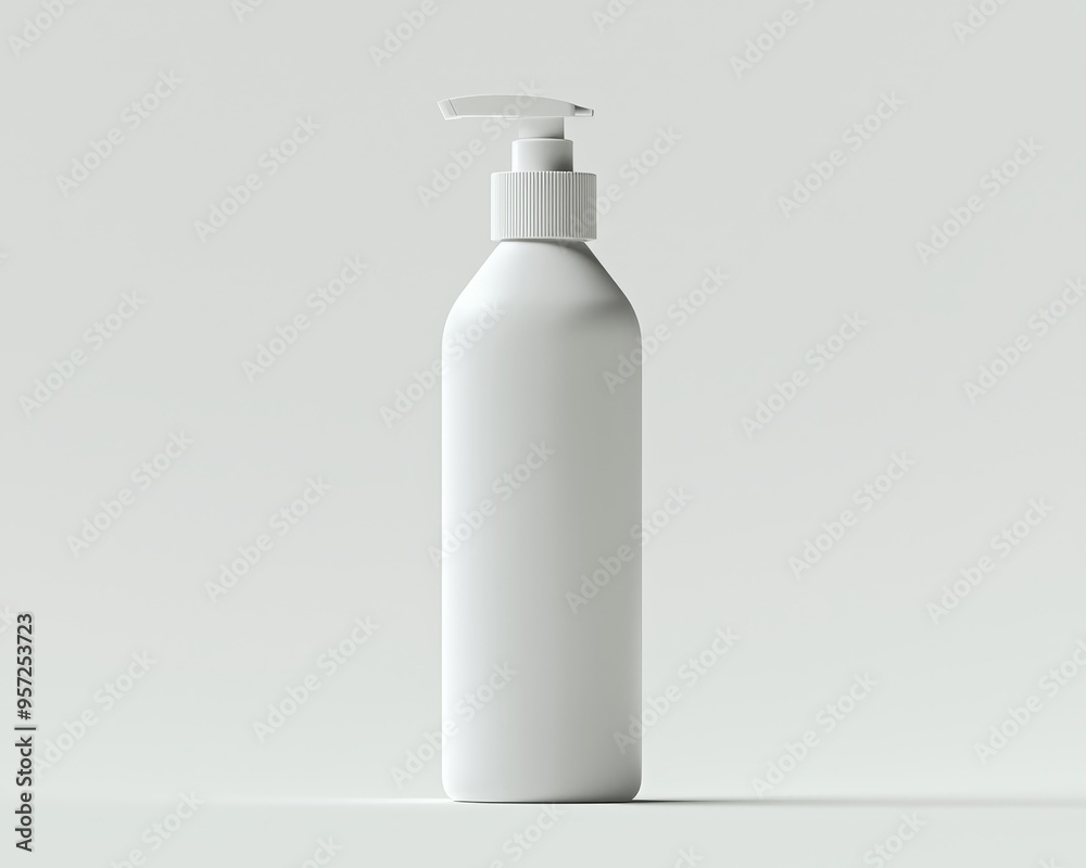 Minimalist White Pump Bottle on a Gradient Background A Study in Form and Negative Space Bottle Mockup Minimalist White Pump Bottle on a Gradient Background A Study in Form and Negative Space Bottle Mockup