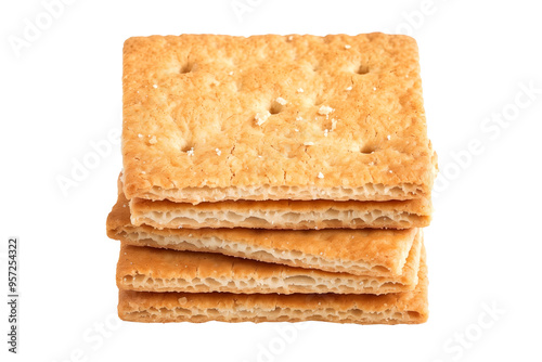 Crispy and crunchy Graham crackers isolated on white transparent background.