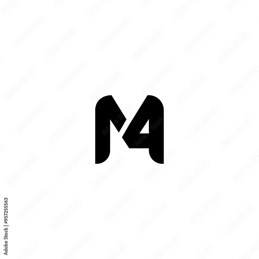 letter m with number 4 logo icon design vector design template inspiration letter m with number 4 logo icon design vector design template inspiration