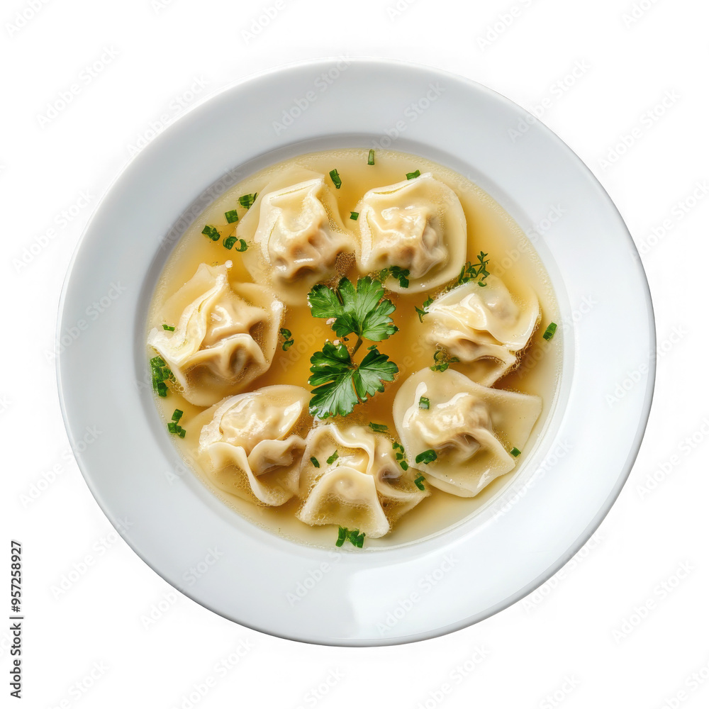 Wonton Soup Plate Top View Ultra Realistic UHD Photo Wonton Soup Plate Top View Ultra Realistic UHD Photo