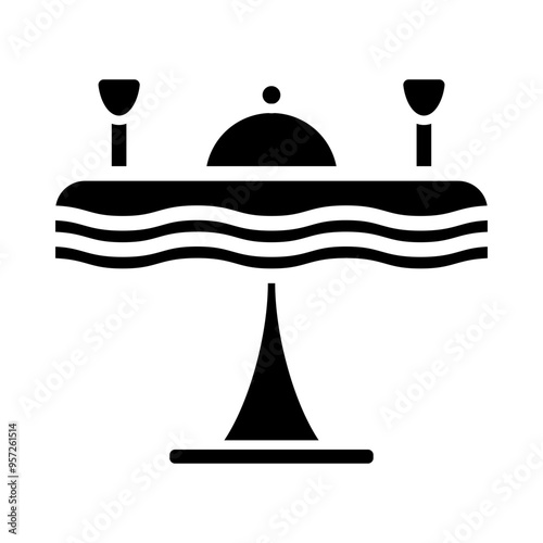Dinning Table Vector Glyph Icon Design