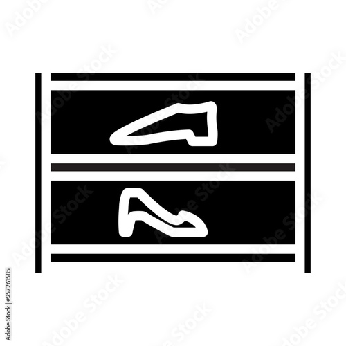 Shoe Rack Vector Glyph Icon Design