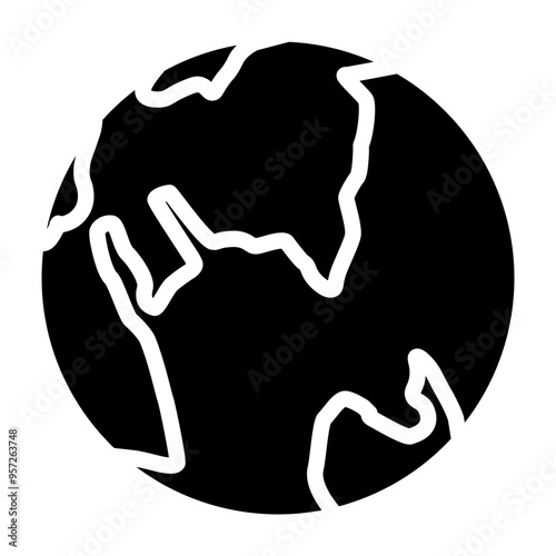 Earth Vector Glyph Icon Design