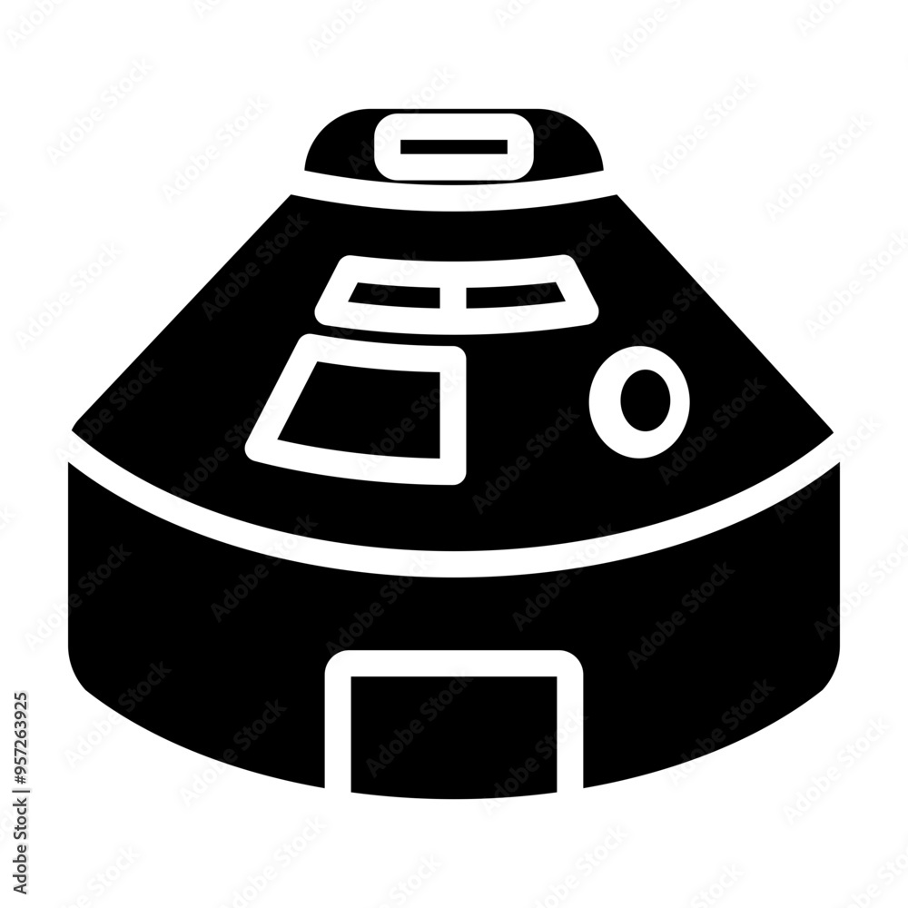 Space Capsule Vector Glyph Icon Design Space Capsule Vector Glyph Icon Design