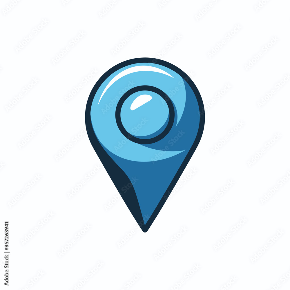 blue pin point icon isolated on white background. vector illustration blue pin point icon isolated on white background. vector illustration