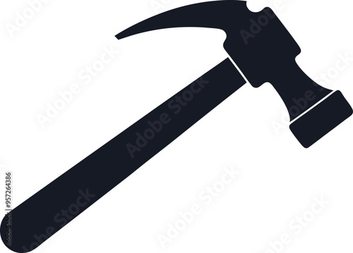 createa clipart picture of  a hammer silhouette vector design. photo