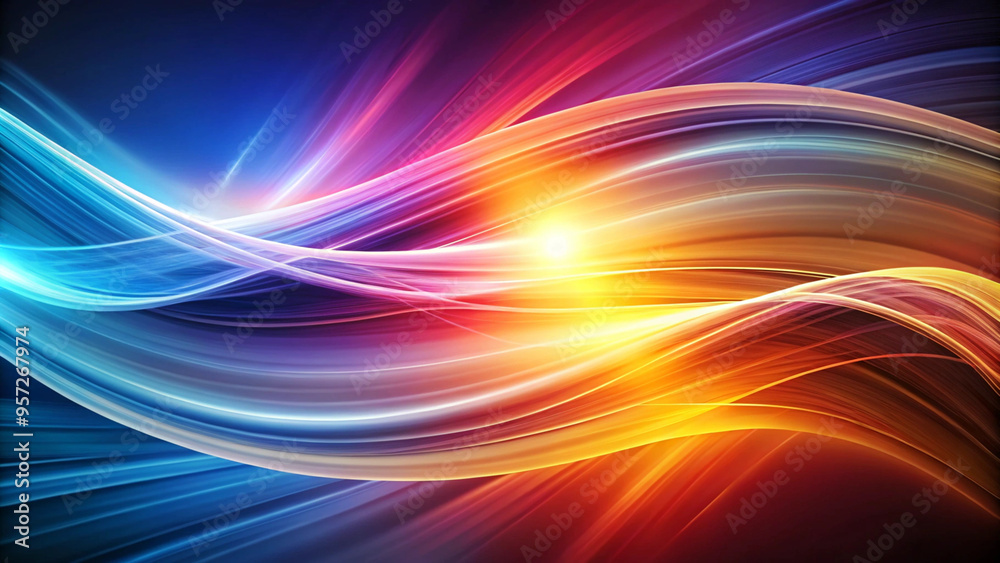 Abstract background featuring smooth, colorful waves flowing in a harmonious blend of vibrant hues. Abstract background featuring smooth, colorful waves flowing in a harmonious blend of vibrant hues.