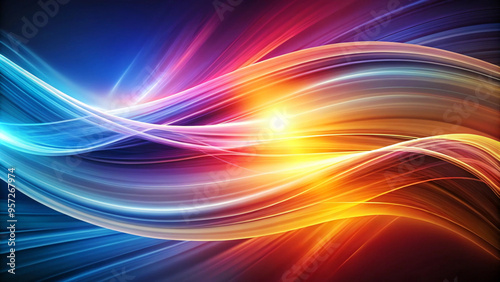 Abstract background featuring smooth, colorful waves flowing in a harmonious blend of vibrant hues.