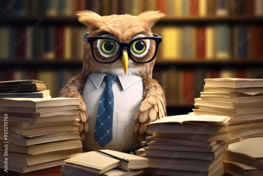 A wise owl wearing glasses, perched on a pile of economic books and budget spreadsheets, symbolizing wisdom in financial planning A wise owl wearing glasses, perched on a pile of economic books and budget spreadsheets, symbolizing wisdom in financial planning